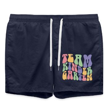 Team Kindergarten Cool Pre-K Lehrer & Schüler Geschenk - Badeshorts - French Navy - Vorne - AI Model Male 185 light (185cm)