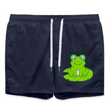 Grenouille assise nénuphar Seeblatt - Short de bain - bleu marine - Devant - AI Model Male 185 light (185cm)