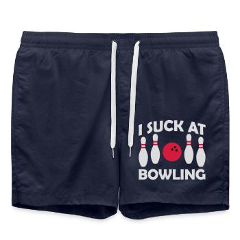 I suck at bowling - Swim Trunks - french navy - Front - AI Model Male 185 light (185cm)
