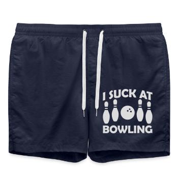 I suck at bowling - Swim Trunks - french navy - Front - AI Model Male 185 light (185cm)