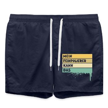 Cadeau pour polisseuse fine - Short de bain - bleu marine - Devant - AI Model Male 185 light (185cm)