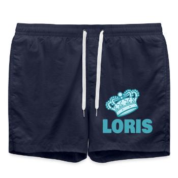 Geschenk für Loris - Badeshorts - French Navy - Vorne - AI Model Male 185 light (185cm)