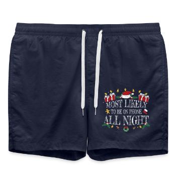 Höchstwahrscheinlich die ganze Nacht am Telefon sein - Badeshorts - French Navy - Vorne - AI Model Male 185 light (185cm)