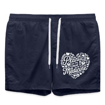 Vegetarian Vegan Veggie Vegetarian - Swim Trunks - french navy - Front - AI Model Male 185 light (185cm)