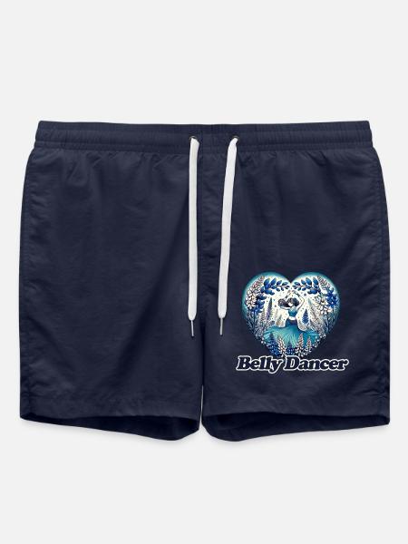 Blaue Blumen Bauchtänzerin Hafla - Badeshorts - French Navy