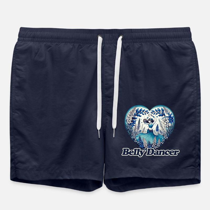 Blaue Blumen Bauchtänzerin Hafla - Badeshorts - French Navy
