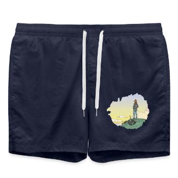 Der junge Fuchs - Badeshorts - French Navy - Vorne - AI Model Male 185 light (185cm)