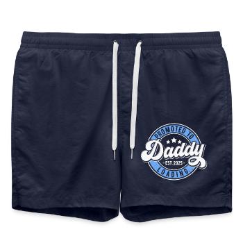 Promotion to Dad 2025 - Swim Trunks - french navy - Front - AI Model Male 185 light (185cm)