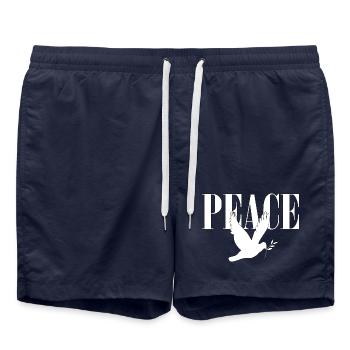 Peace Dove Design - Swim Trunks - french navy - Front - AI Model Male 185 light (185cm)