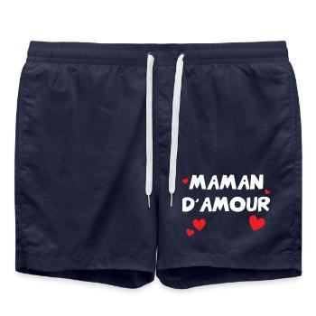 Maman d'Amour - Muttertag - Badeshorts - French Navy - Vorne - AI Model Male 185 light (185cm)