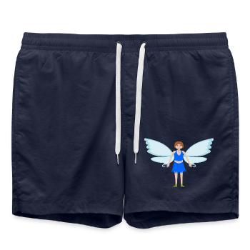 Bluebell Flower Fairy Fantasy Art - Swim Trunks - french navy - Front - AI Model Male 185 light (185cm)