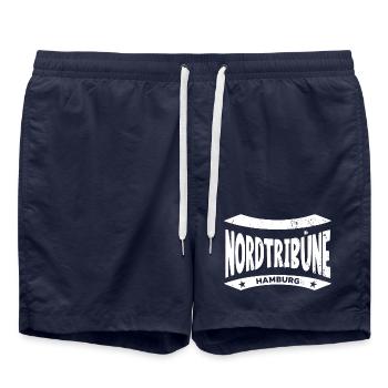 Sweat à capuche Hambourg North Stand – Real Fan Heart - Short de bain - bleu marine - Devant - AI Model Male 185 light (185cm)