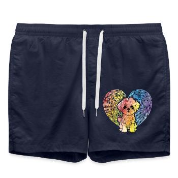 Chien havanais - Short de bain - bleu marine - Devant - AI Model Male 185 light (185cm)