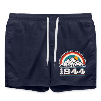 80th Birthday Original December 1944 Volume 44 - Swim Trunks - french navy - Front - AI Model Male 185 light (185cm)
