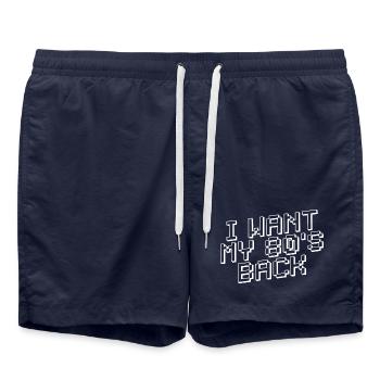 I WANT MY 80s BACK 80s - Swim Trunks - french navy - Front - AI Model Male 185 light (185cm)