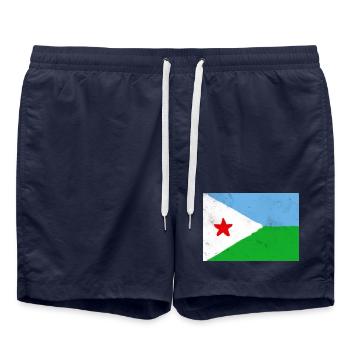 The flag of Djibouti – an East African symbol - Swim Trunks - french navy - Front - AI Model Male 185 light (185cm)