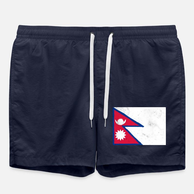 Drapeau du Népal - Short de bain - bleu marine