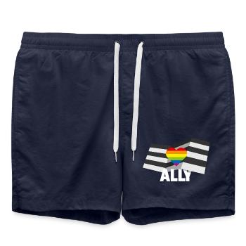 PROUD 2025 Ally - Badeshorts - French Navy - Vorne - AI Model Male 185 light (185cm)