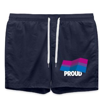 PROUD 2025 Bi - Badeshorts - French Navy - Vorne - AI Model Male 185 light (185cm)