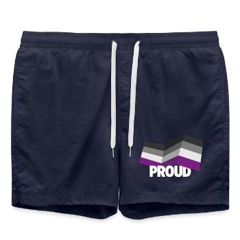 PROUD 2025 Asexuell - Badeshorts - French Navy - Vorne - AI Model Male 185 light (185cm)