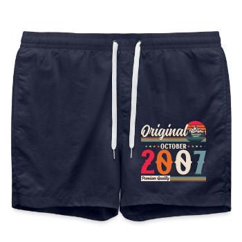 17. Geburtstag Legende Oktober 2007 Jahrgang 07 - Badeshorts - French Navy - Vorne - AI Model Male 185 light (185cm)