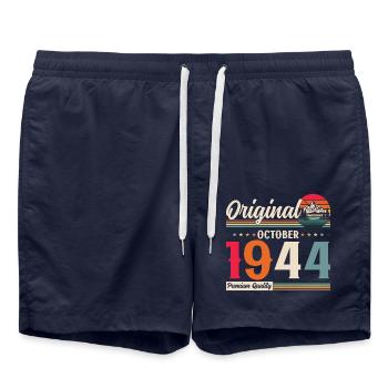 80th Birthday Original October 1944 Volume 44 - Swim Trunks - french navy - Front - AI Model Male 185 light (185cm)