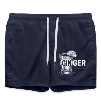 Ginger: Perfekte Geschenkidee für Rothaarige! - Badeshorts - French Navy - Vorne - AI Model Male 185 light (185cm)