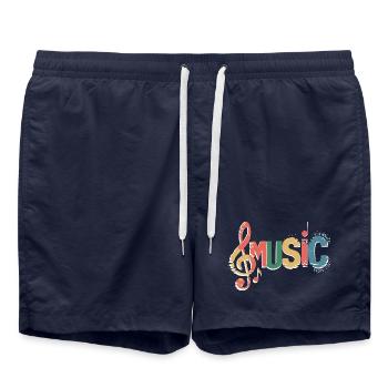 Musique - Short de bain - bleu marine - Devant - AI Model Male 185 light (185cm)