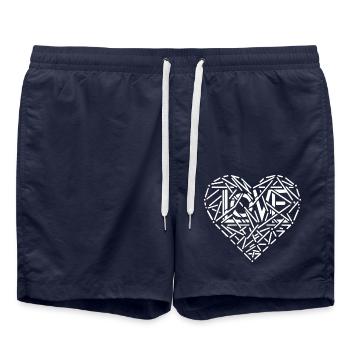 Le cœur avec l’amour - Short de bain - bleu marine - Devant - AI Model Male 185 light (185cm)