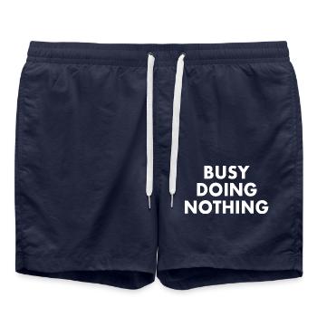 busy doing nothing - Swim Trunks - french navy - Front - AI Model Male 185 light (185cm)