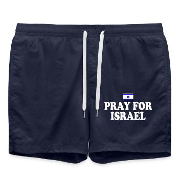 Pray for israel - Swim Trunks - french navy - Front - AI Model Male 185 light (185cm)