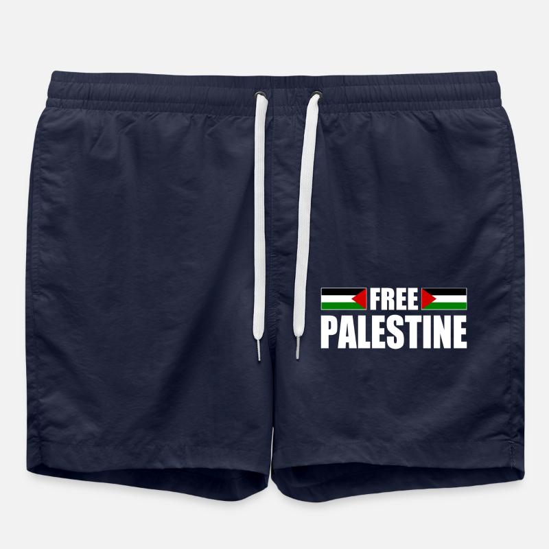 Free palestine - Short de bain - bleu marine