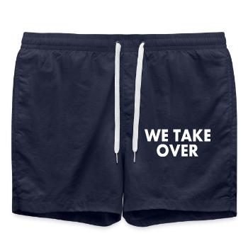 We take over - Badeshorts - French Navy - Vorne - AI Model Male 185 light (185cm)