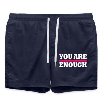 You are enough - Badeshorts - French Navy - Vorne - AI Model Male 185 light (185cm)
