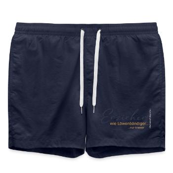 Erzieher - wie Löwenbändiger, nur krasser - Badeshorts - French Navy - Vorne - AI Model Male 185 light (185cm)