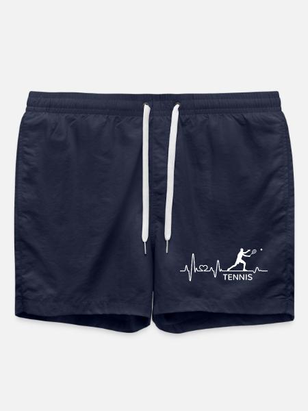 Tennis Herzschlag Tennisschläger Puls Tennisspiel - Badeshorts - French Navy
