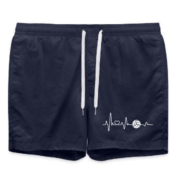 Heartbeat Volleyball EKG Volleyball Player Idée cadeau - Short de bain - bleu marine - Devant - AI Model Male 185 light (185cm)