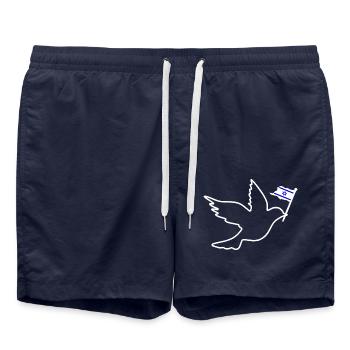 Israel Dove of peace - Swim Trunks - french navy - Front - AI Model Male 185 light (185cm)