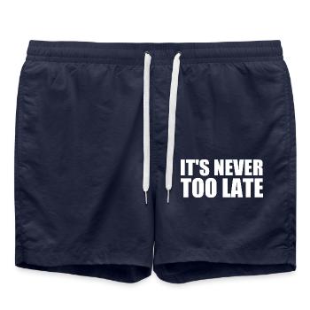 It's never too late - Short de bain - bleu marine - Devant - AI Model Male 185 light (185cm)