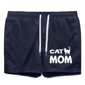 Cat Mom - Swim Trunks - french navy - Front - AI Model Male 185 light (185cm)