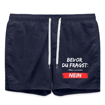 Bevor du fragst Nein - Badeshorts - French Navy - Vorne - AI Model Male 185 light (185cm)