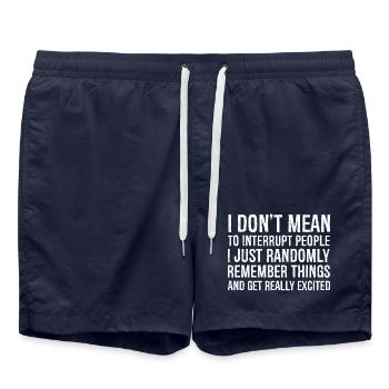 Je ne veux pas interrompre les gens - Short de bain - bleu marine - Devant - AI Model Male 185 light (185cm)