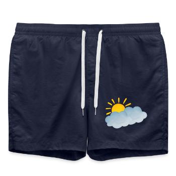 Weather cloudy cheerful - Swim Trunks - french navy - Front - AI Model Male 185 light (185cm)