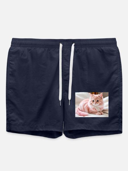 Pink Velvet Kitten Dream - Swim Trunks - french navy