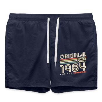 1984 geboren Jahrgang Geburtstag Retro Geschenk - Badeshorts - French Navy - Vorne - AI Model Male 185 light (185cm)