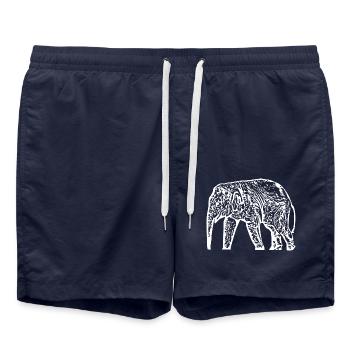Elephant Baby White - Swim Trunks - french navy - Front - AI Model Male 185 light (185cm)