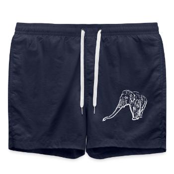 Elephant white - Swim Trunks - french navy - Front - AI Model Male 185 light (185cm)
