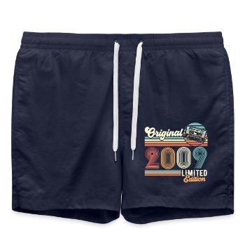 2009 Original Vintage Birthday Retro Gift - Swim Trunks - french navy - Front - AI Model Male 185 light (185cm)