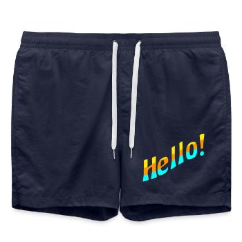 Hello! - Swim Trunks - french navy - Front - AI Model Male 185 light (185cm)