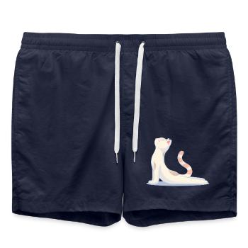 Cat Doing Yoga – Harmony & Balance - Swim Trunks - french navy - Front - AI Model Male 185 light (185cm)